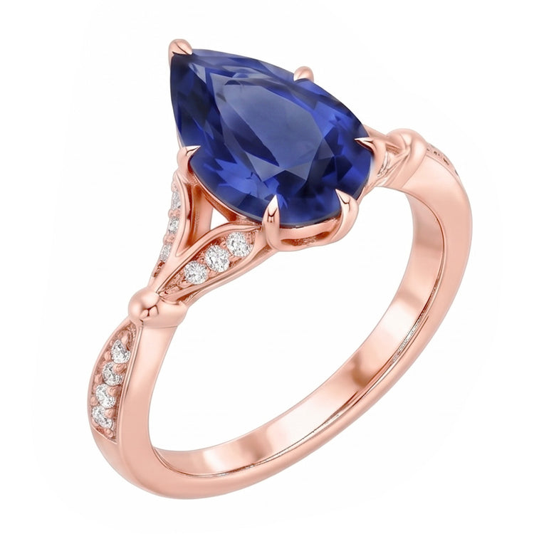 Bague Diamant Naturel 4.50 Carats - Or Rose 14K