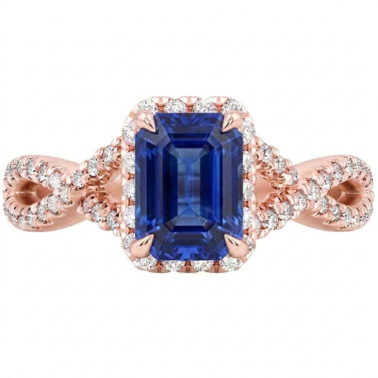 Bague Diamant Naturel 4.50 Carats - Or Rose 14K