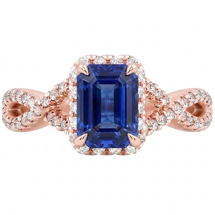 Bague Diamant Naturel 4.50 Carats - Or Rose 14K