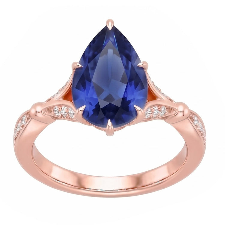 Bague Diamant Naturel 4.50 Carats - Or Rose 14K