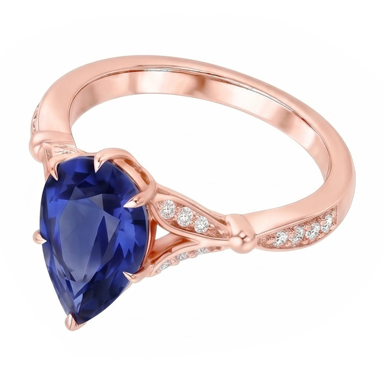 Bague Diamant Naturel 4.50 Carats - Or Rose 14K