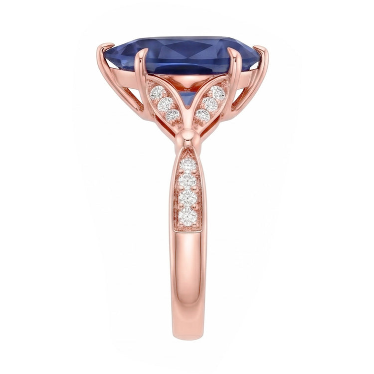 Bague Diamant Naturel 4.50 Carats - Or Rose 14K