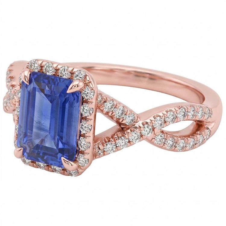 Bague Diamant Naturel 4.50 Carats - Or Rose 14K
