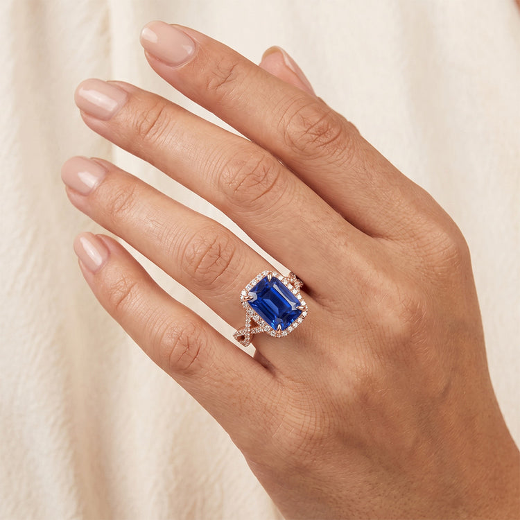 Bague Diamant Naturel 4.50 Carats - Or Rose 14K
