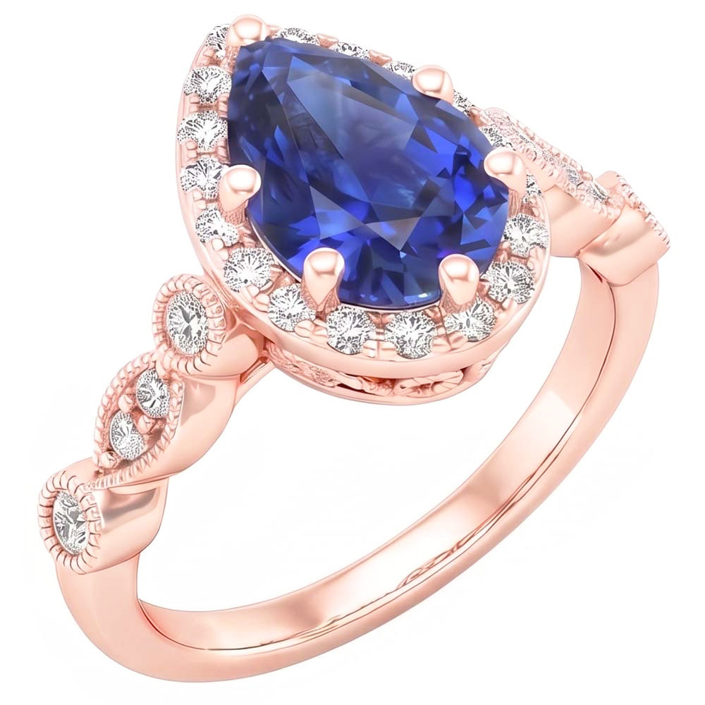 Bague Diamant Naturel 4 Carats - Or Rose 14K