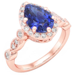 Bague Diamant Naturel 4 Carats - Or Rose 14K