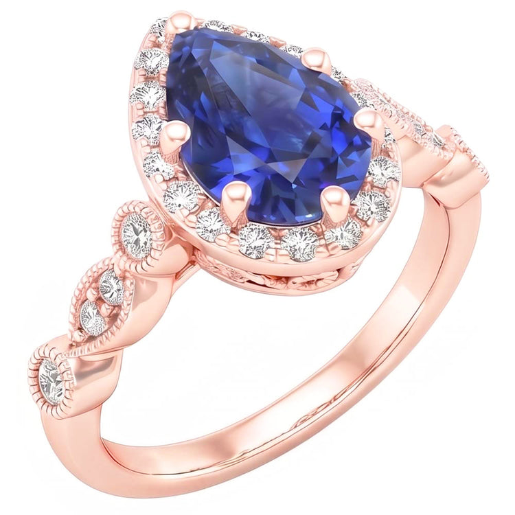 Bague Diamant Naturel 4 Carats - Or Rose 14K