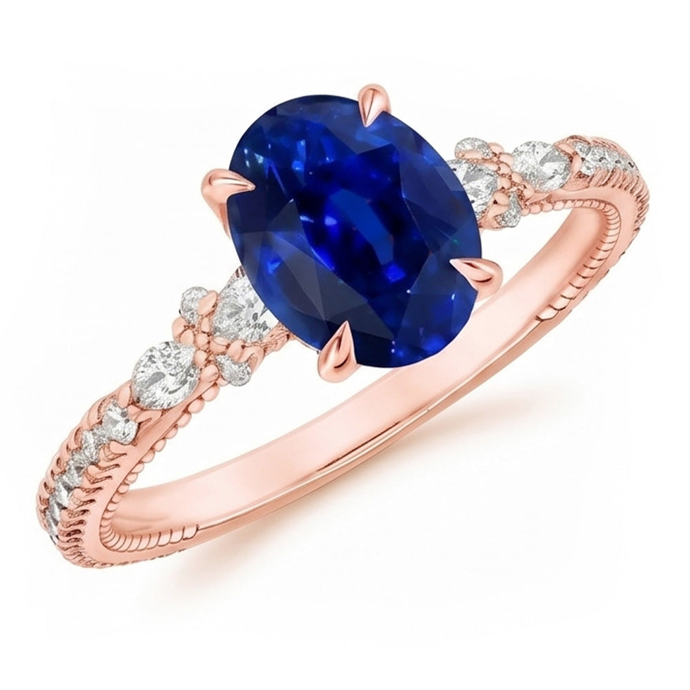 Bague Diamant Naturel 4 Carats - Or Rose 14K