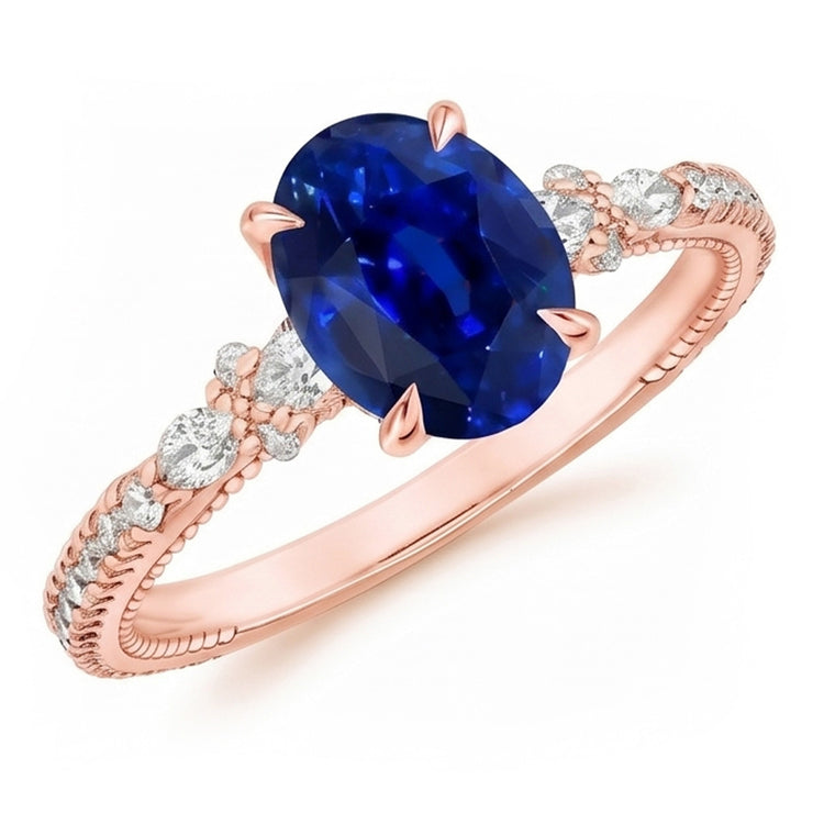 Bague Diamant Naturel 4 Carats - Or Rose 14K