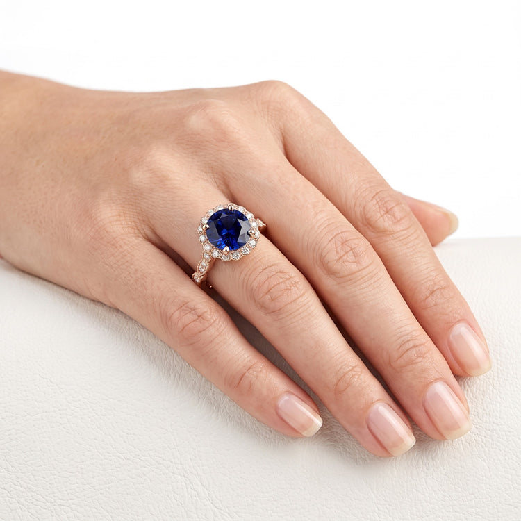 Bague Diamant Naturel 4 Carats - Or Rose 14K