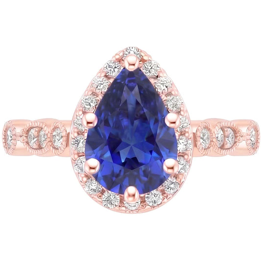 Bague Diamant Naturel 4 Carats - Or Rose 14K