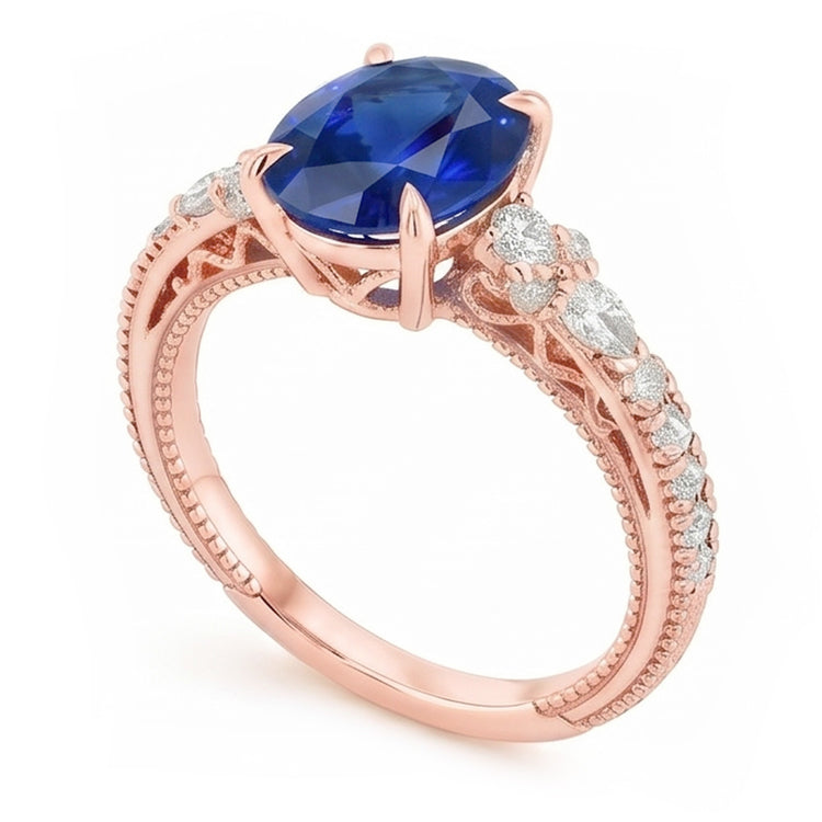 Bague Diamant Naturel 4 Carats - Or Rose 14K