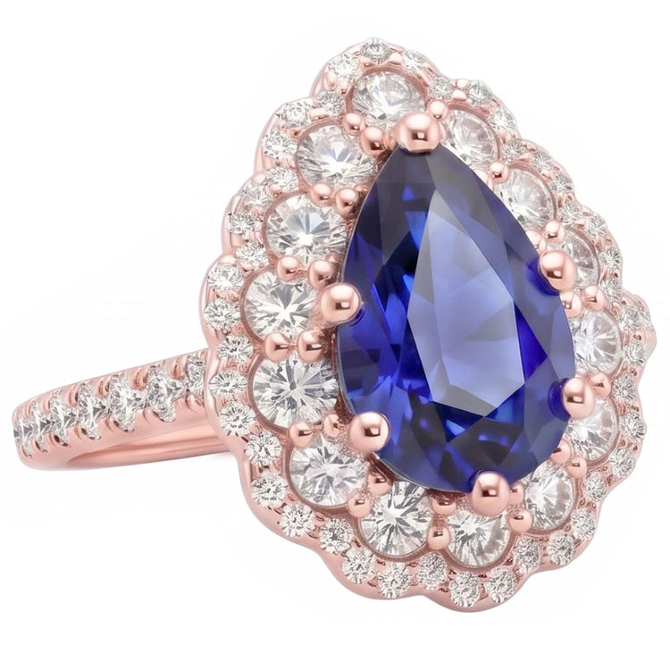 Bague Diamant Naturel 4 Carats - Or Rose 14K