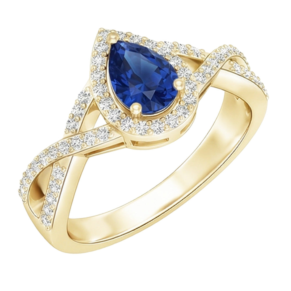 naturel pear diamant 4carats bague vue de dessus