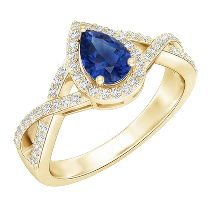 naturel pear diamant 4carats bague vue de dessus