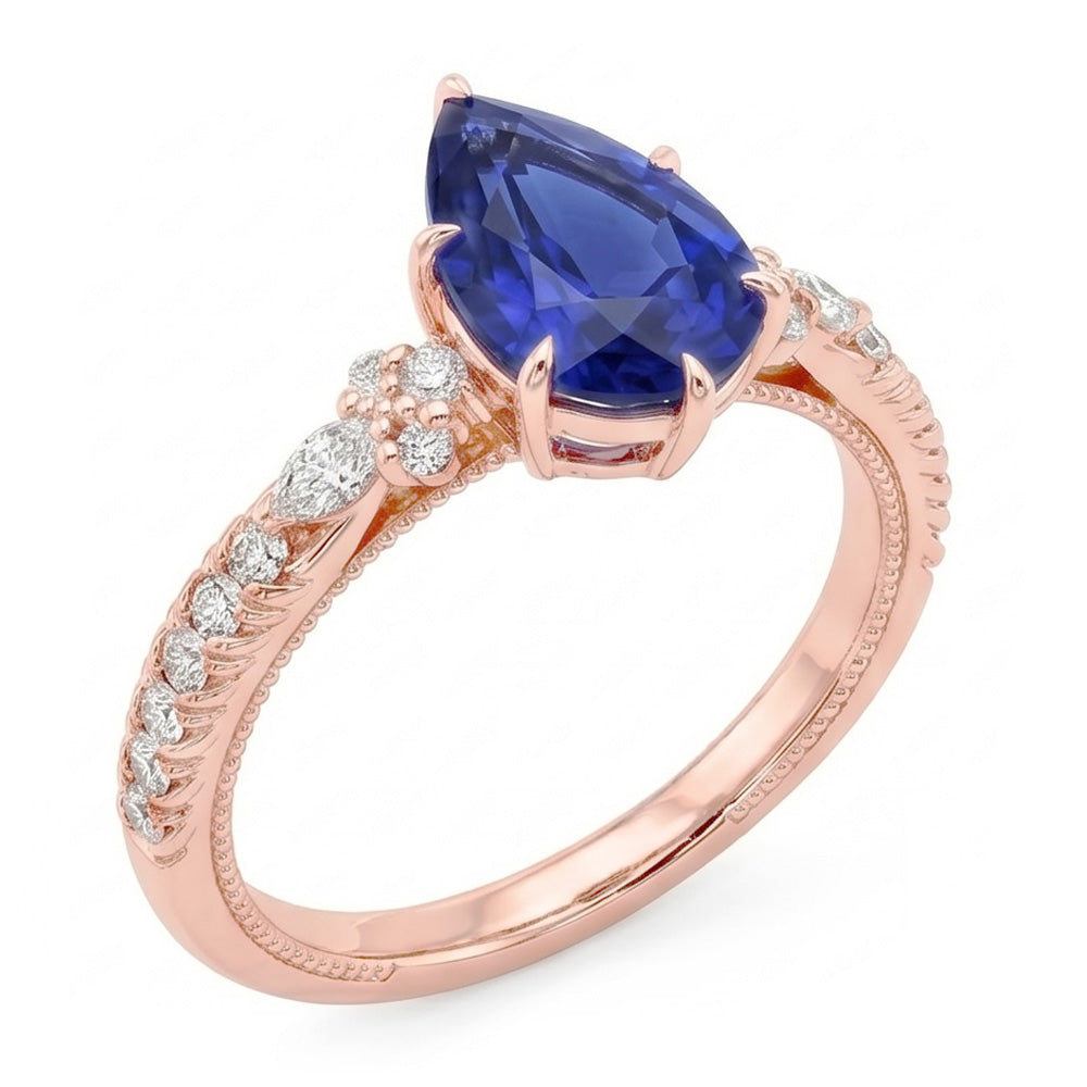 Bague Diamant Naturel 5 Carats - Or Rose 14K