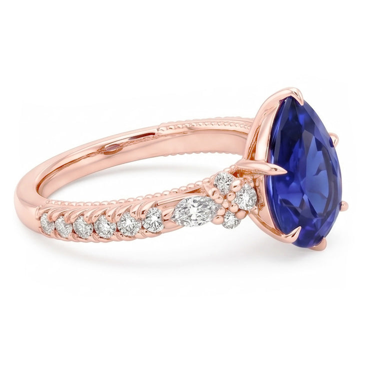 Bague Diamant Naturel 5 Carats - Or Rose 14K