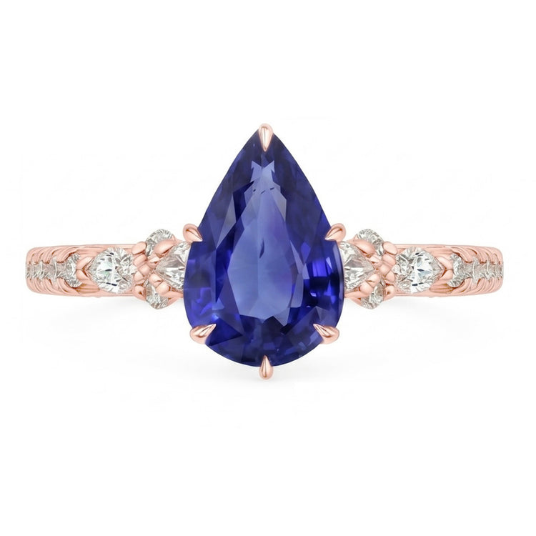 Bague Diamant Naturel 5 Carats - Or Rose 14K