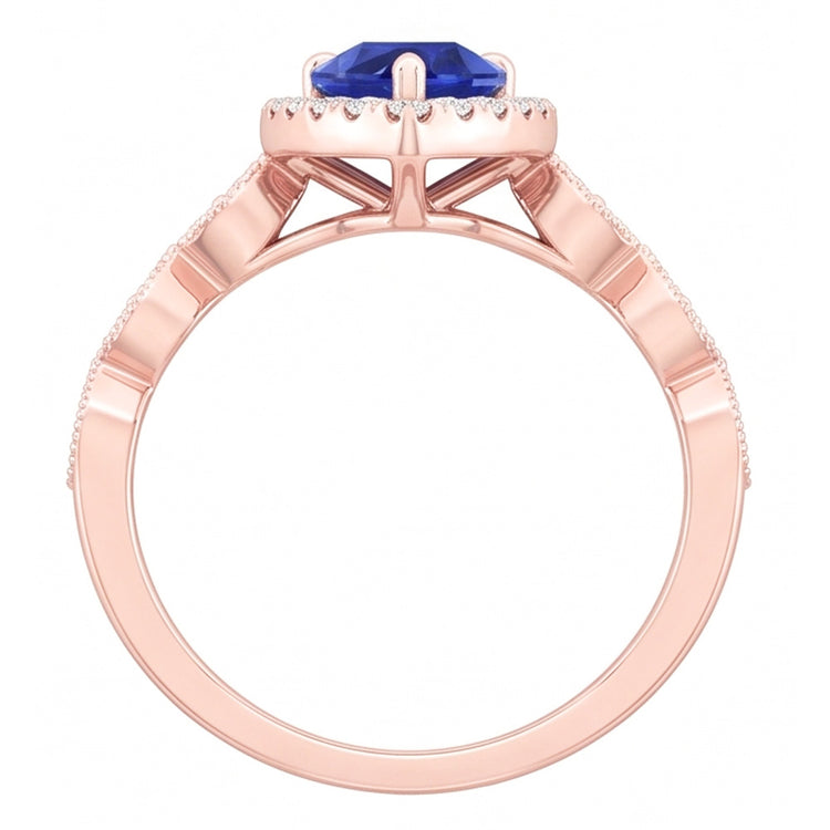 Bague Diamant Naturel 5 Carats - Or Rose 14K