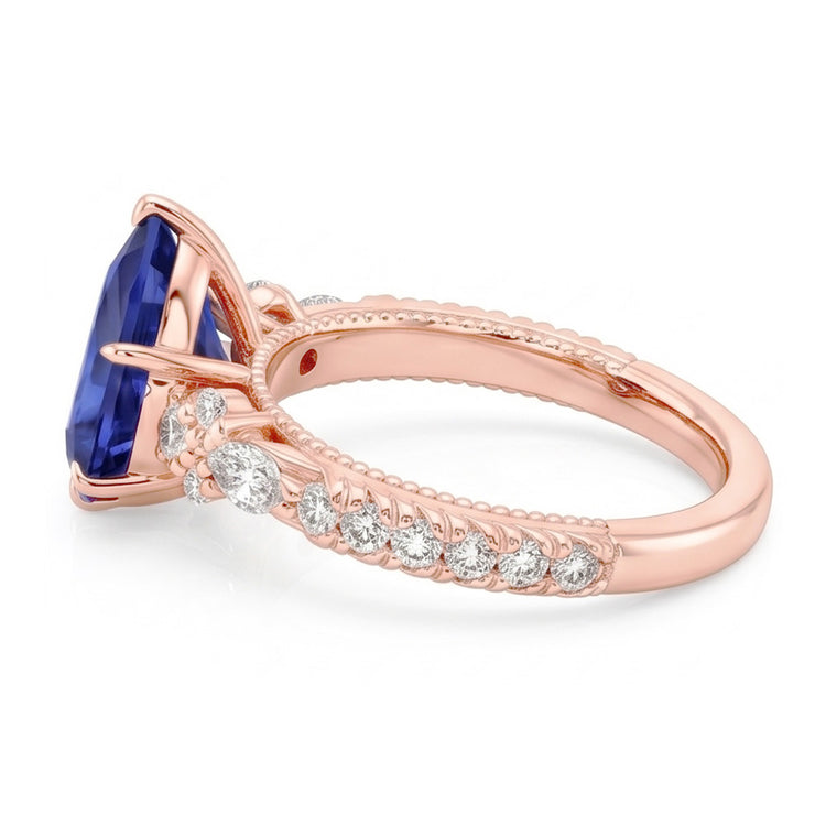 Bague Diamant Naturel 5 Carats - Or Rose 14K