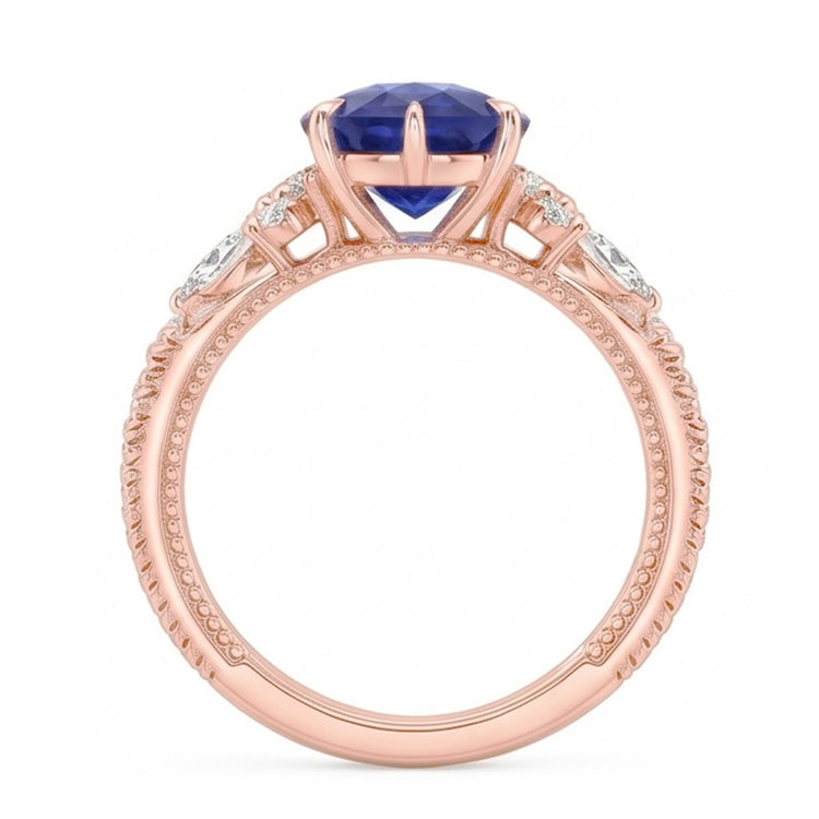 Bague Diamant Naturel 5 Carats - Or Rose 14K