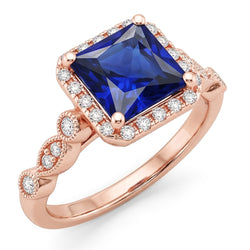 Bague Diamant Naturel 6 Carats - Or Rose 14K