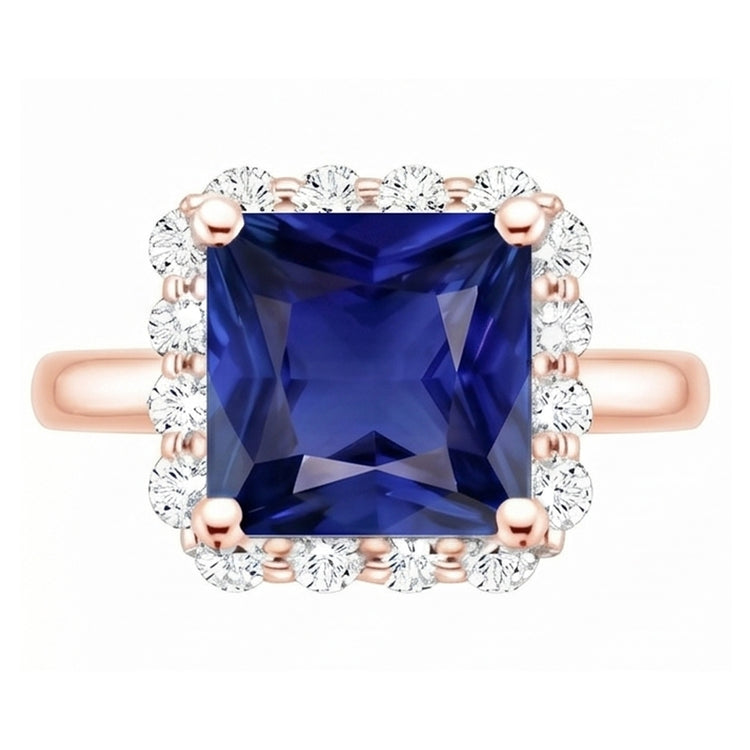 Bague Diamant Naturel 6 Carats - Or Rose 14K