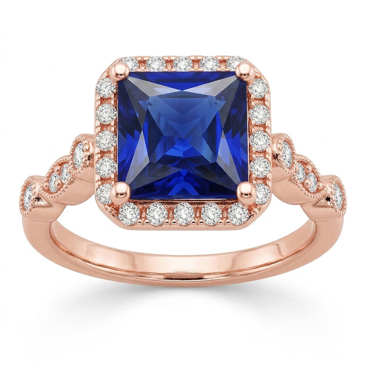 Bague Diamant Naturel 6 Carats - Or Rose 14K
