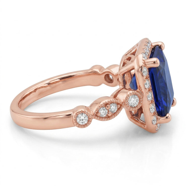 Bague Diamant Naturel 6 Carats - Or Rose 14K
