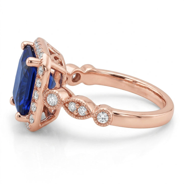Bague Diamant Naturel 6 Carats - Or Rose 14K