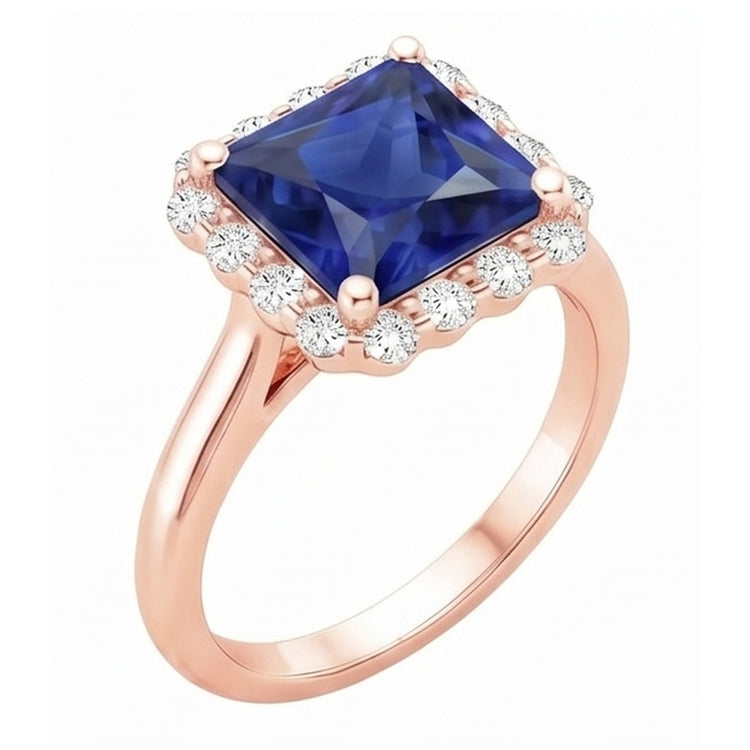 Bague Diamant Naturel 6 Carats - Or Rose 14K
