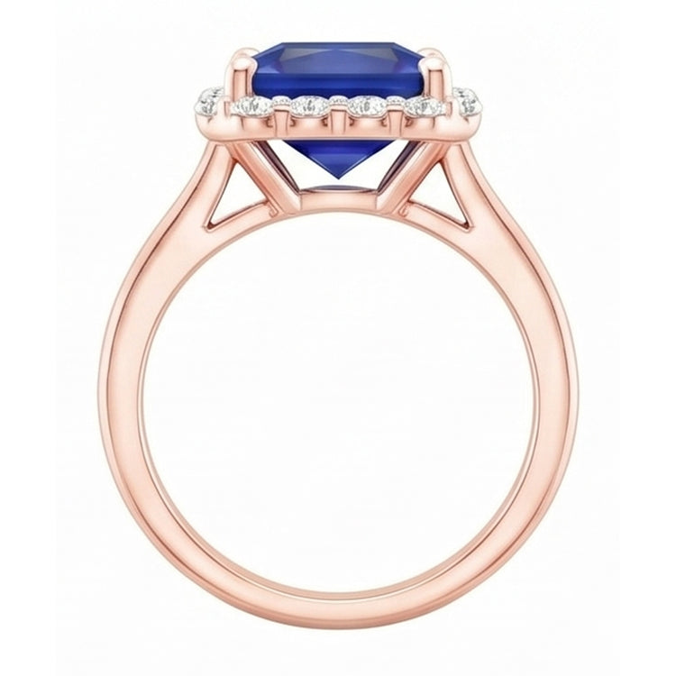 Bague Diamant Naturel 6 Carats - Or Rose 14K