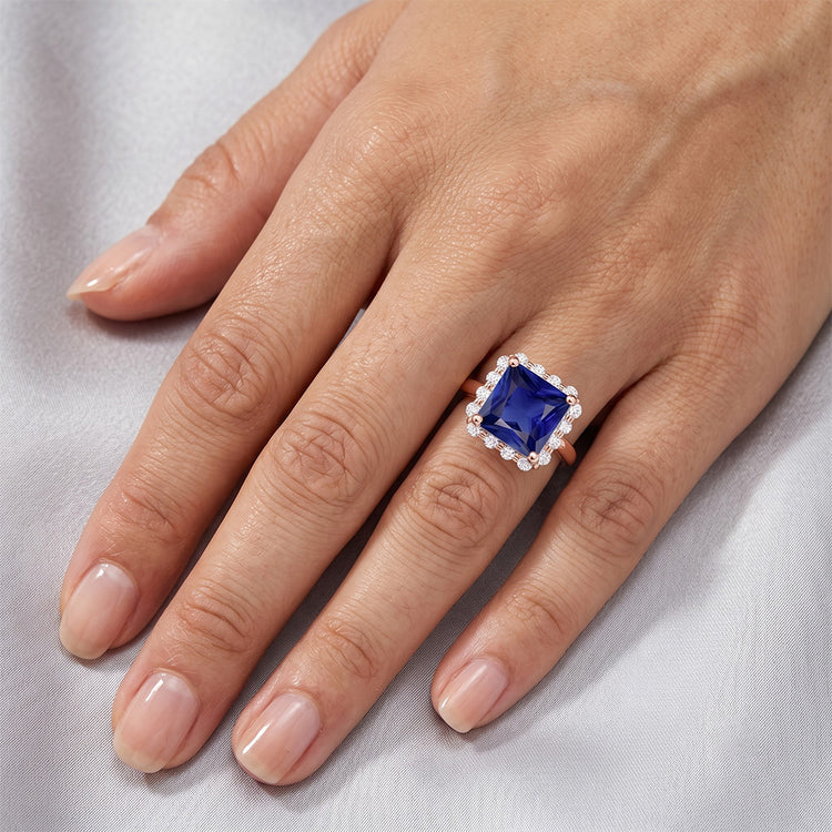 Bague Diamant Naturel 6 Carats - Or Rose 14K