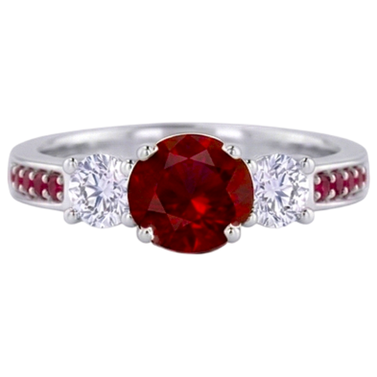 Bague Diamant Naturels Extraits des Mines ( et non cultivés en laboratoire ) 1.07 Carats Rubis Birman Femme Bijoux Nouveau