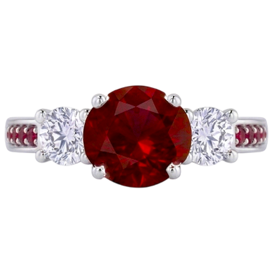 Bague Diamant Naturels Extraits des Mines ( et non cultivés en laboratoire ) 1.07 Carats Rubis Birman Femme Bijoux Nouveau