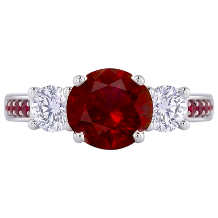 Bague Diamant Naturels Extraits des Mines ( et non cultivés en laboratoire ) 1.07 Carats Rubis Birman Femme Bijoux Nouveau