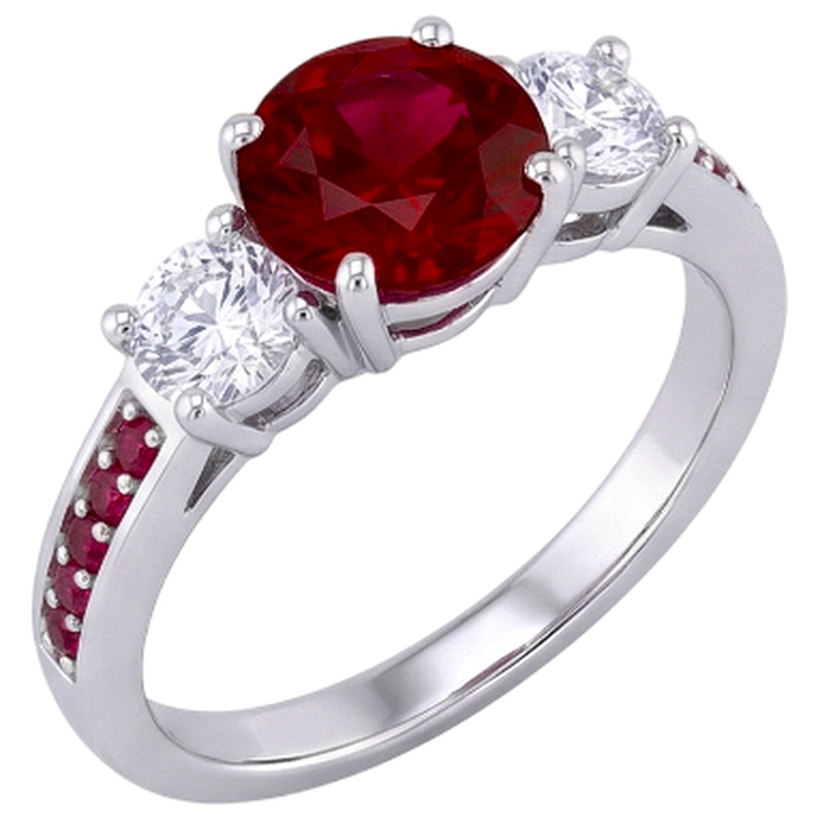 Bague Diamant Naturels Extraits des Mines ( et non cultivés en laboratoire ) 1.07 Carats Rubis Birman Femme Bijoux Nouveau