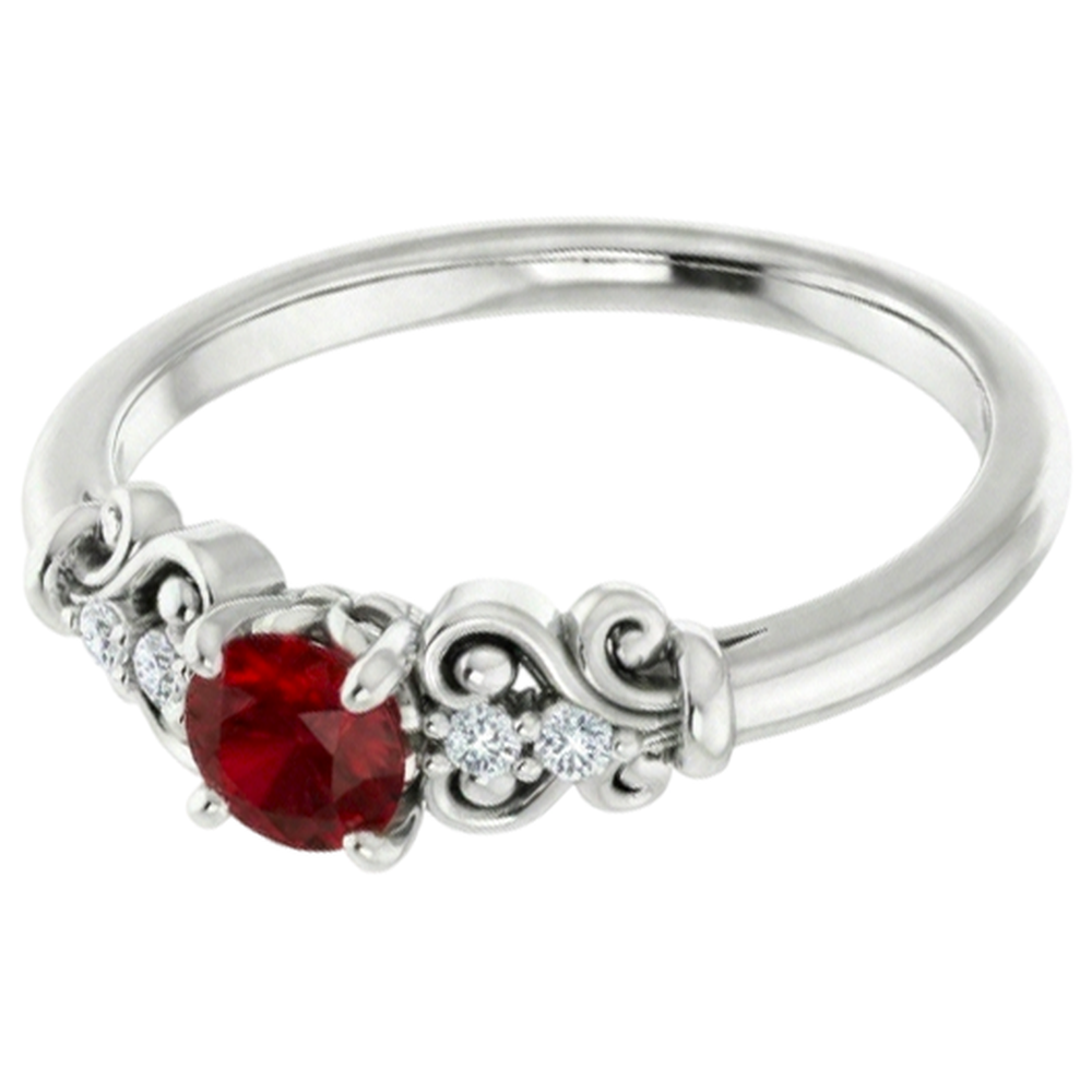 naturel round rubis 1.10carats bague détail rapproché