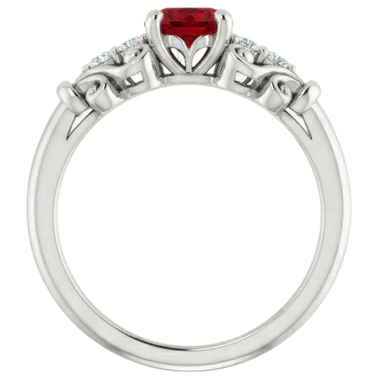 naturel round rubis 1.10carats bague avec accents diamants
