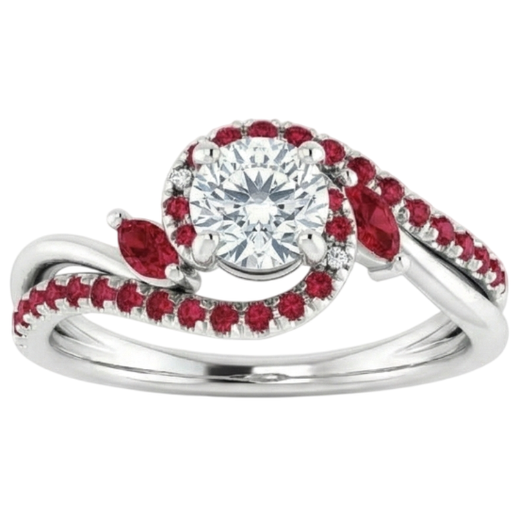 Bague Diamant Naturels Extraits des Mines ( et non cultivés en laboratoire ) 1.65 Carats Rubis Birman Femme Bijoux