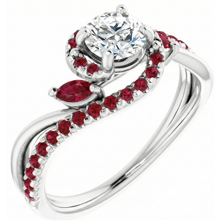 Bague Diamant Naturels Extraits des Mines ( et non cultivés en laboratoire ) 1.65 Carats Rubis Birman Femme Bijoux