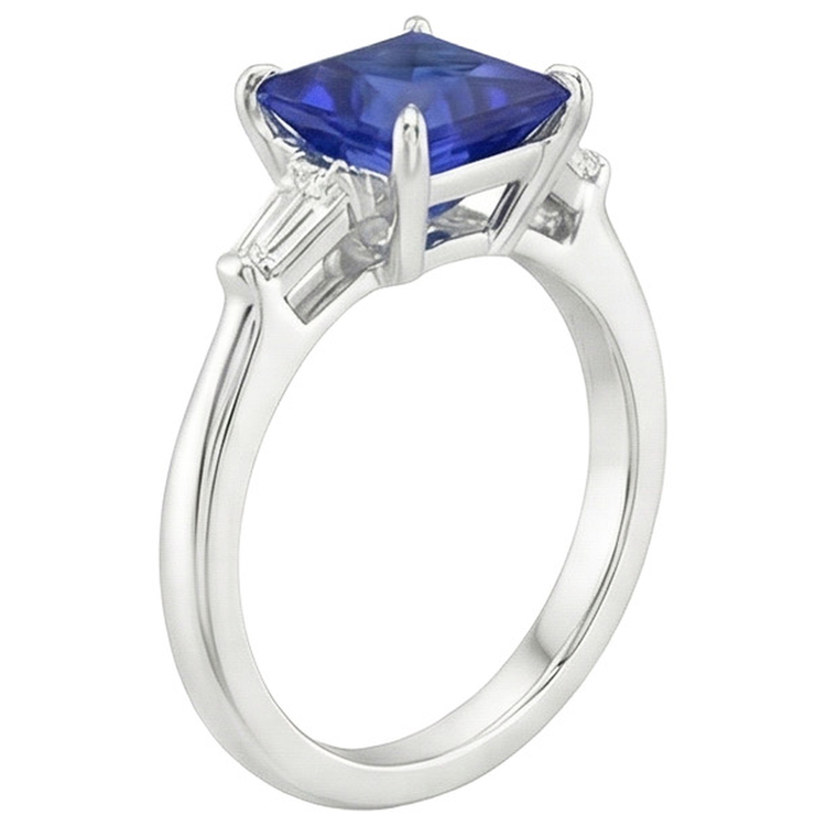 naturel baguette diamant 5.50carats bague détail rapproché