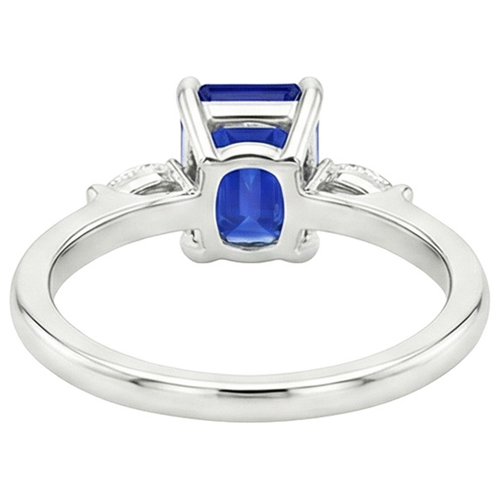 naturel marquise saphir 3.50carats bague angle de côté