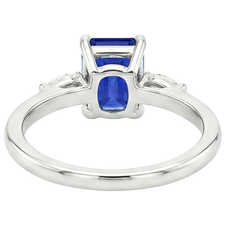 naturel marquise saphir 3.50carats bague angle de côté