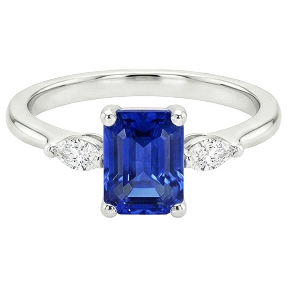 naturel marquise saphir 3.50carats bague sur blanc