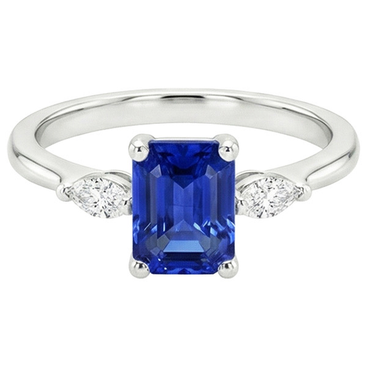 naturel marquise saphir 3.50carats bague sur blanc