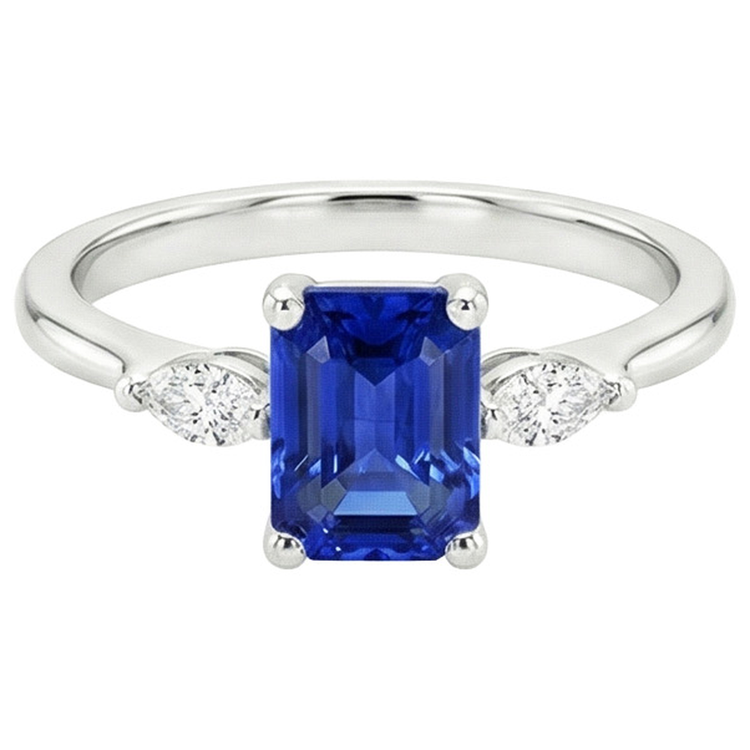 naturel marquise saphir 3.50carats bague sur blanc