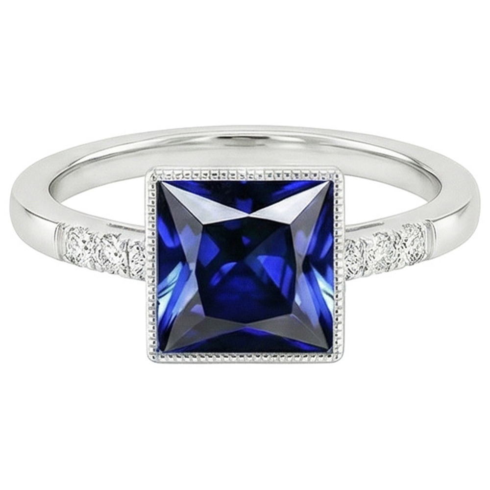 naturel diamant 5.25carats bague sur blanc