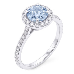 Bague Diamant Naturels Extraits des Mines ( et non cultivés en laboratoire ) Bleu