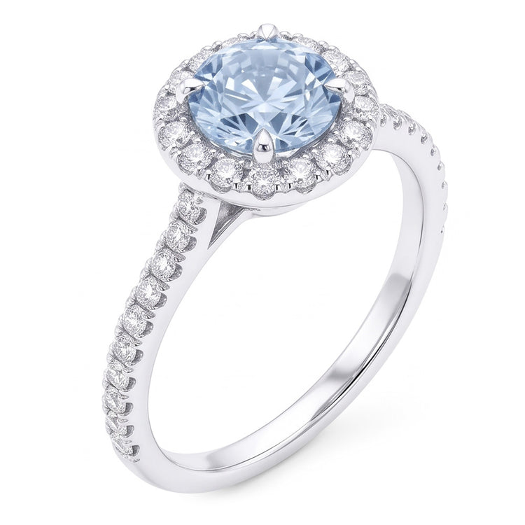 Bague Diamant Naturels Extraits des Mines ( et non cultivés en laboratoire ) Bleu